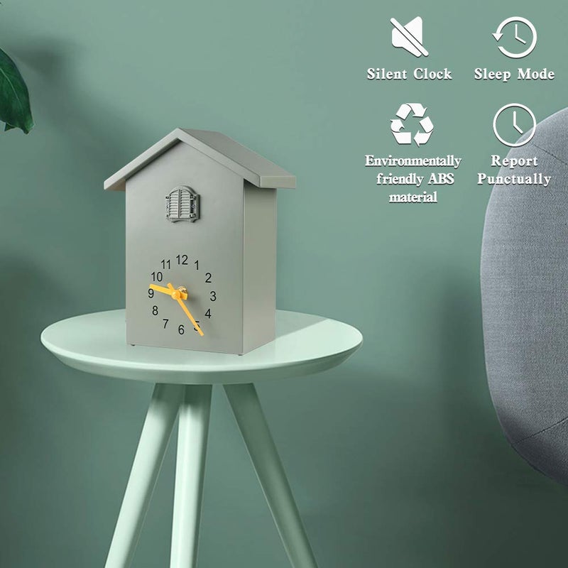 KEYPOWER Cuckoo Clock Cuckoo Wall Clock,Cuckoo Bird Voices Call, Design Clock Pendulum, Bird House, Wall Art Home Living Room Kitchen Office Decoration (Green) - Image 4